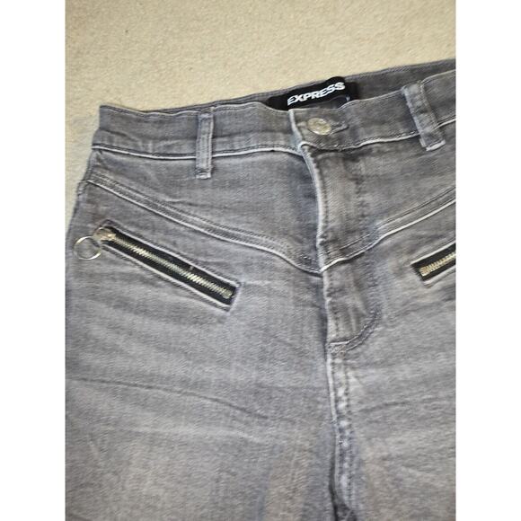 Express Women’s Size 2R Gray Stretch Ankle Zip High Rise Skinny Jeans - Picture 3 of 9